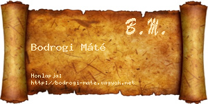 Bodrogi Máté névjegykártya