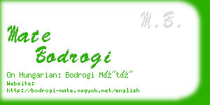 mate bodrogi business card